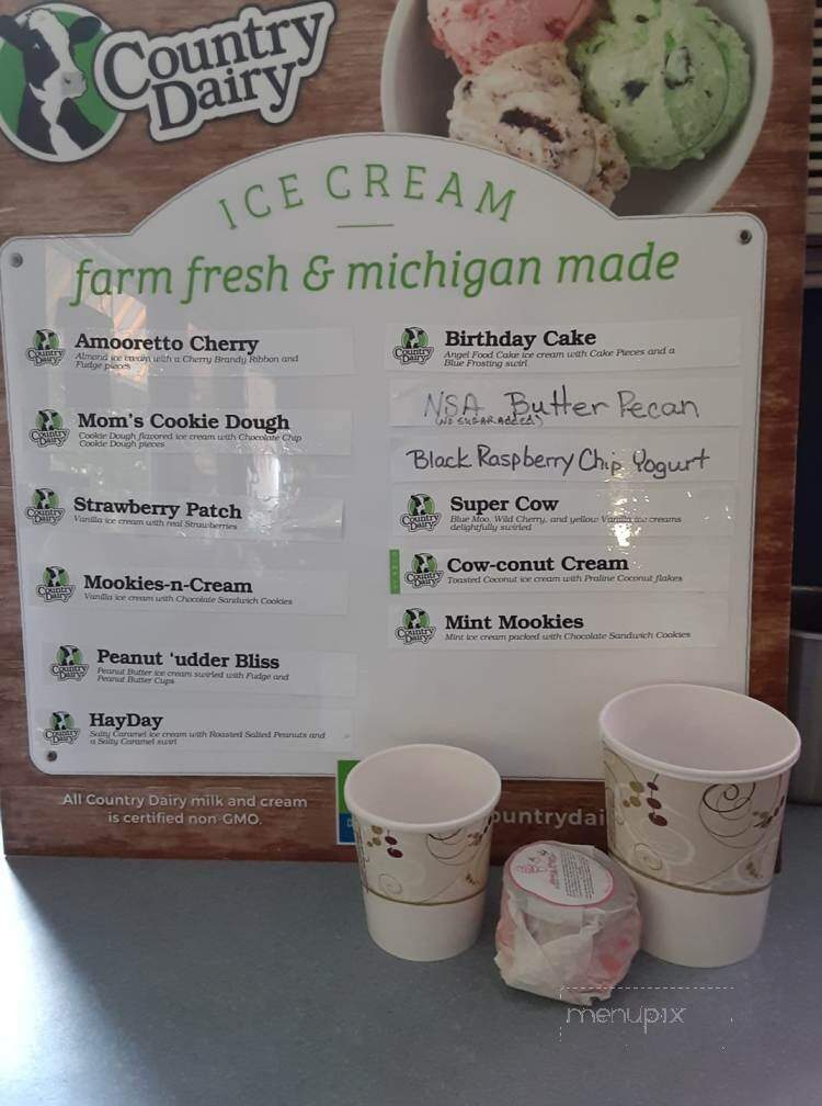 Dairy Dayz - Saugatuck, MI menu_pic