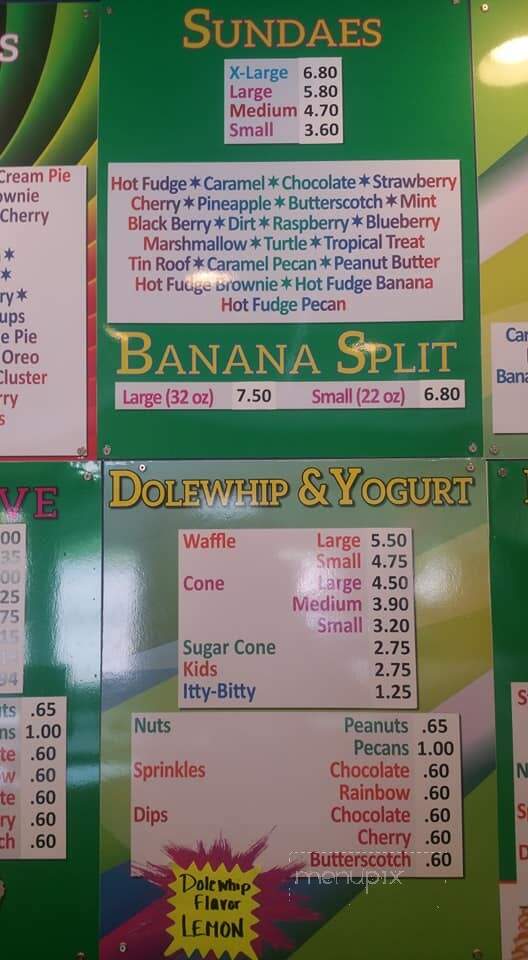 Dairy Dayz - Saugatuck, MI menu_pic