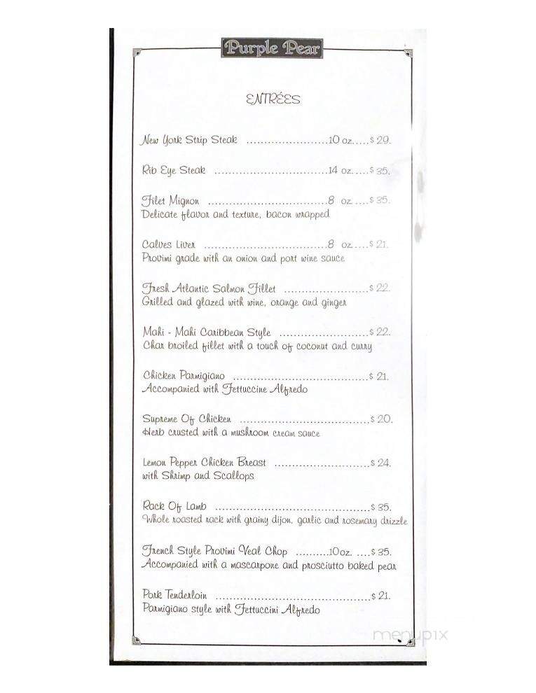 The Purple Pear - Hamilton, ON menu_pic
