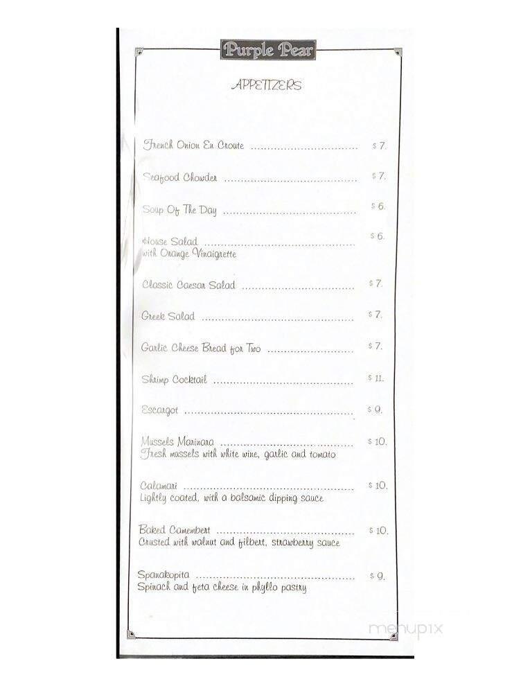 The Purple Pear - Hamilton, ON menu_pic