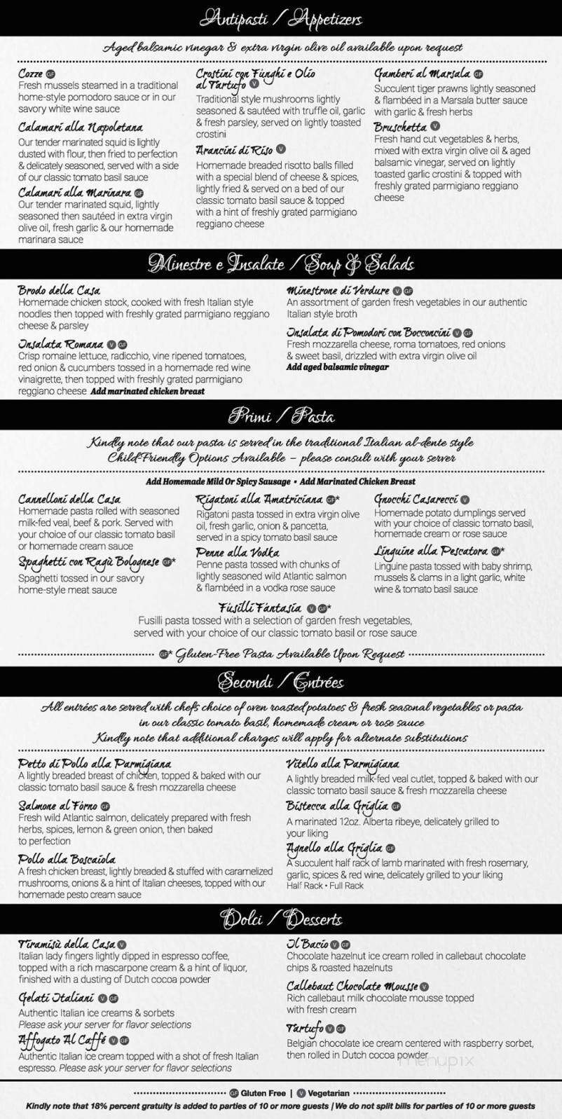 Sanremo Italian Bistro - St.Albert, AB menu_pic