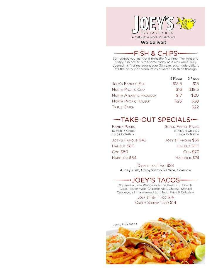 Joey's Seafood Restaurant - Airdrie, AB menu_pic