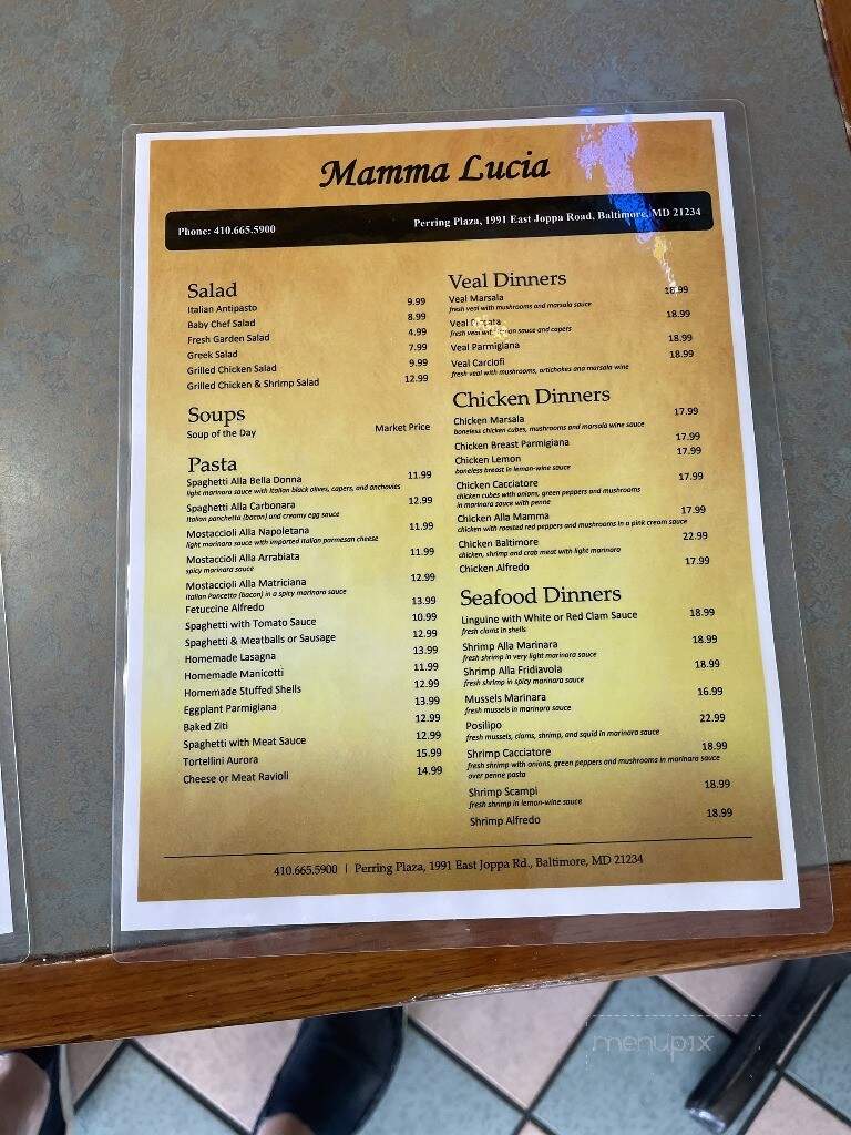 Mamma Lucia Pizza & Italian - Parkville, MD menu_pic