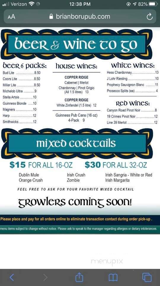 Pirates Cove Restaurant - Galesville, MD menu_pic
