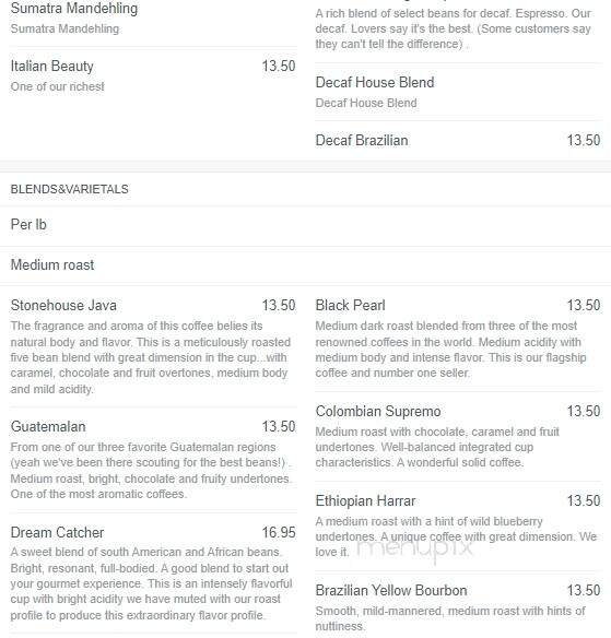 Stone House Roastery - Nisswa, MN menu_pic