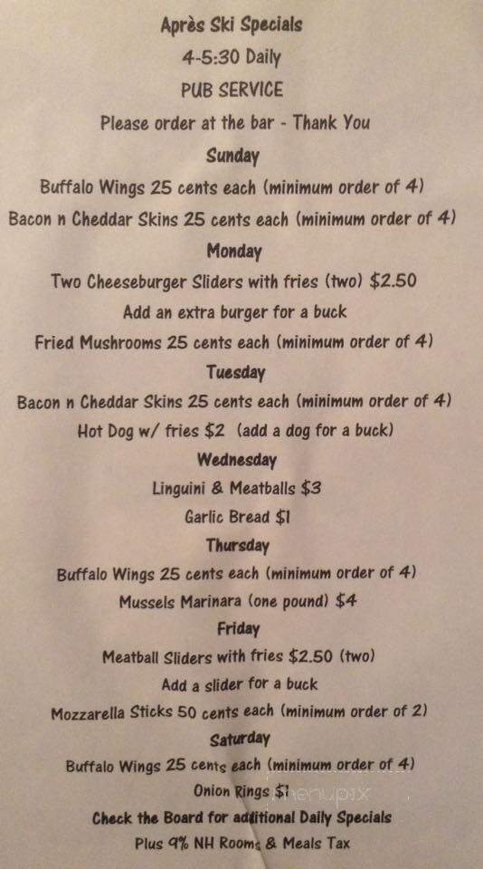 Gordi's Fish & Steak House - Lincoln, NH menu_pic