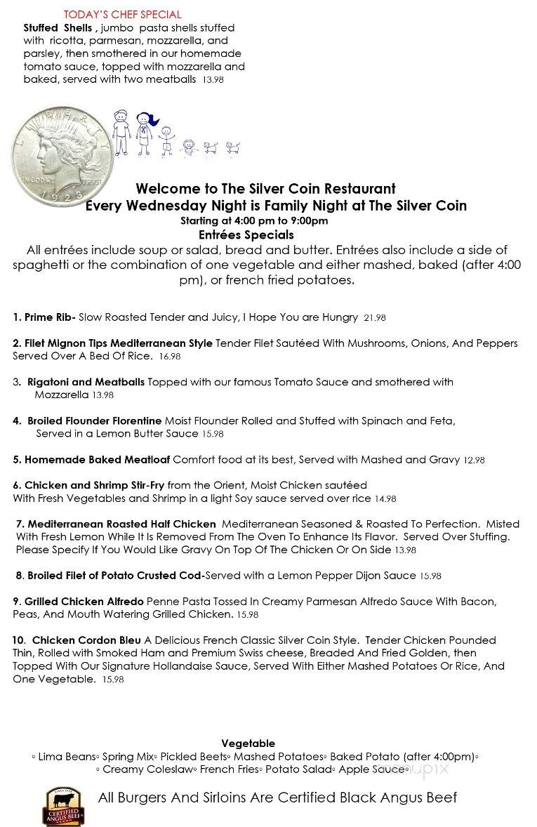 Silver Coin Diner - Hammonton, NJ menu_pic