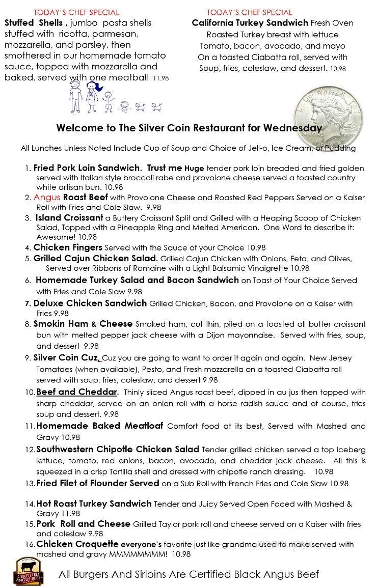 Silver Coin Diner - Hammonton, NJ menu_pic