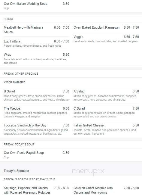 Mia Famiglia - Millburn, NJ menu_pic