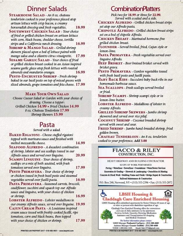 Lobster House - Norwood, NY menu_pic