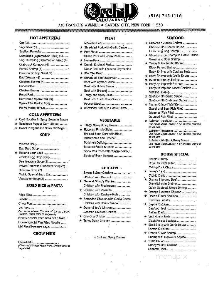 Orchid - Garden City, NY menu_pic