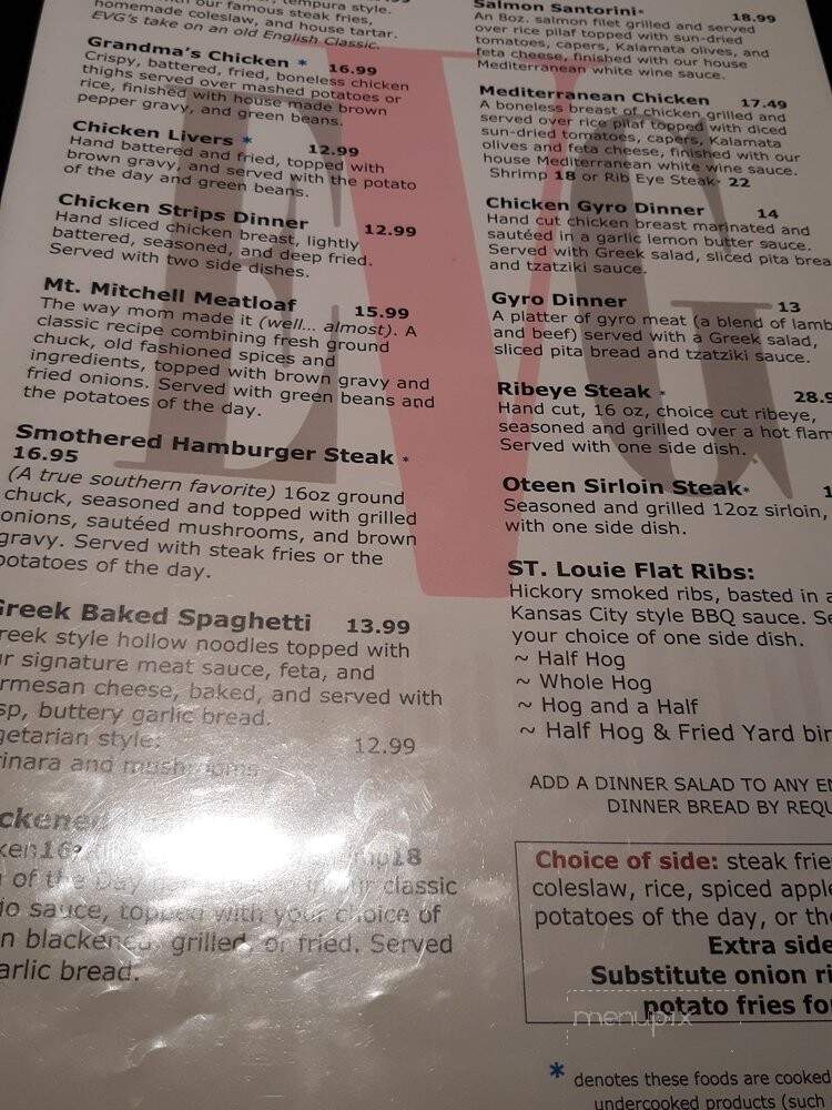 East Village Grille - Asheville, NC menu_pic