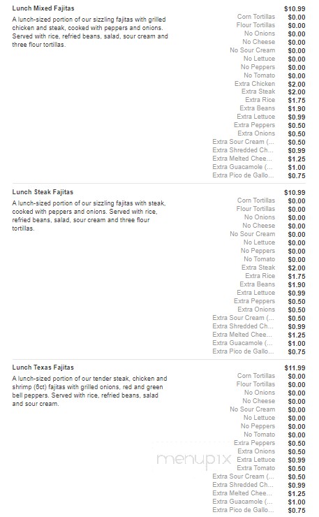 San Felipe Mexican Restaurant - Asheboro, NC menu_pic
