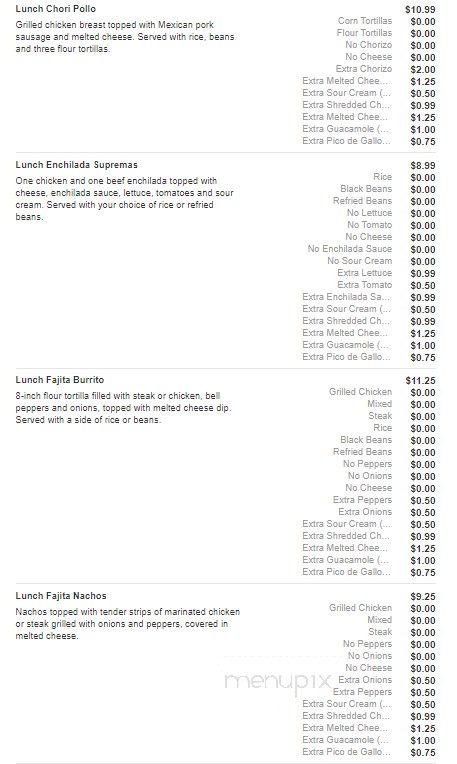 San Felipe Mexican Restaurant - Asheboro, NC menu_pic