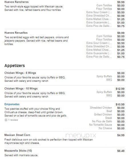 San Felipe Mexican Restaurant - Asheboro, NC menu_pic