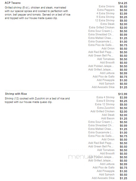 San Felipe Mexican Restaurant - Asheboro, NC menu_pic