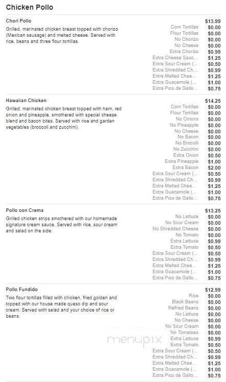 San Felipe Mexican Restaurant - Asheboro, NC menu_pic
