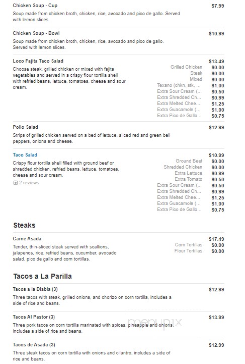 San Felipe Mexican Restaurant - Asheboro, NC menu_pic