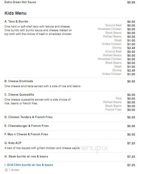 San Felipe Mexican Restaurant - Asheboro, NC menu_pic