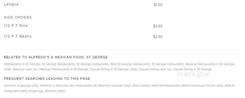 Alberto's Mexican Food - St George, UT menu_pic