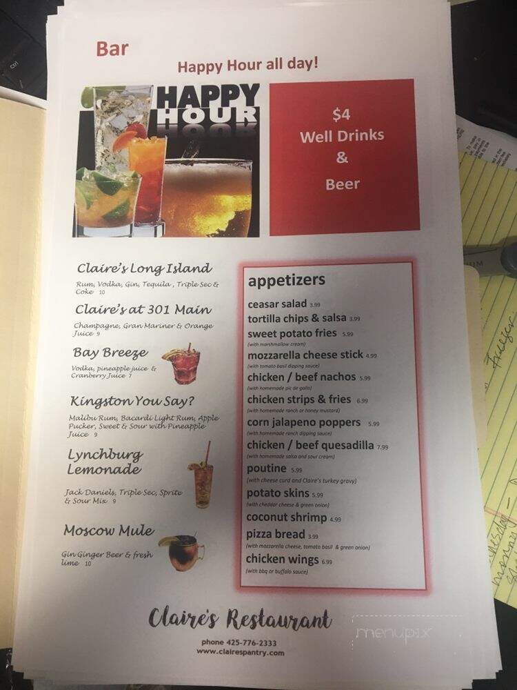Claire's Pantry - Edmonds, WA menu_pic