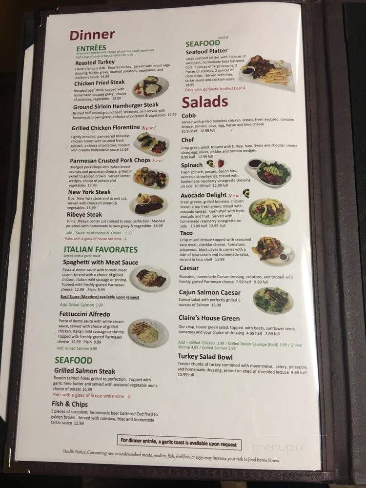 Claire's Pantry - Edmonds, WA menu_pic