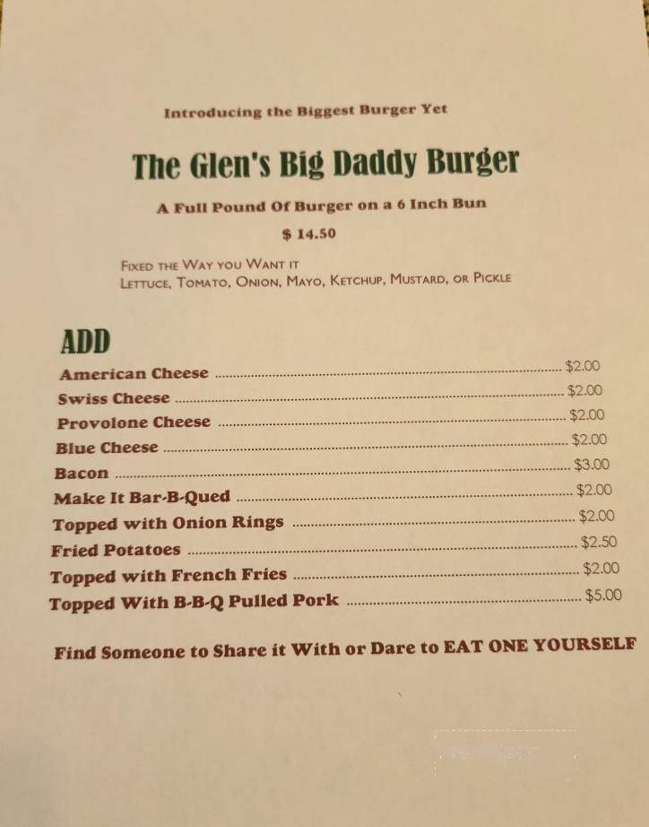 Glen Ferris Inn - Glen Ferris, WV menu_pic