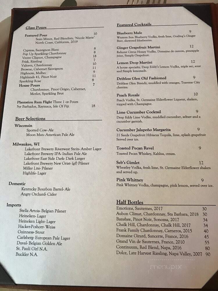 Sebastian's - Racine, WI menu_pic