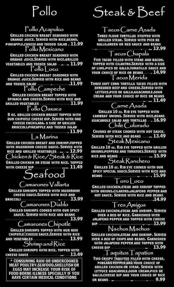 Casa Blanca - Madison, AL menu_pic
