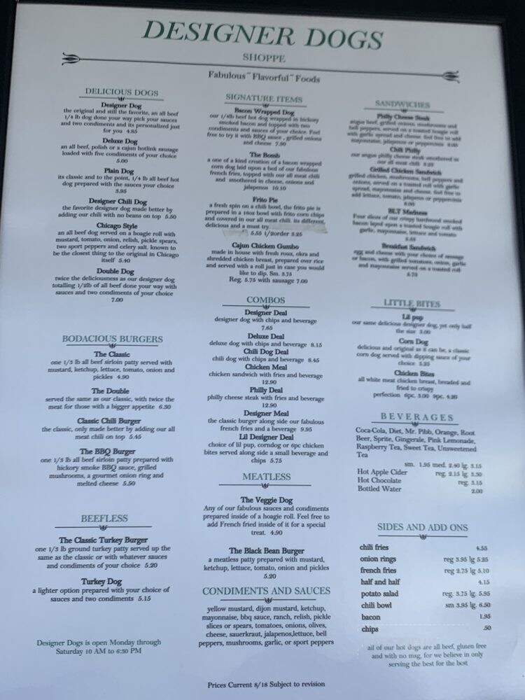 Designer Dogs - Brentwood, CA menu_pic