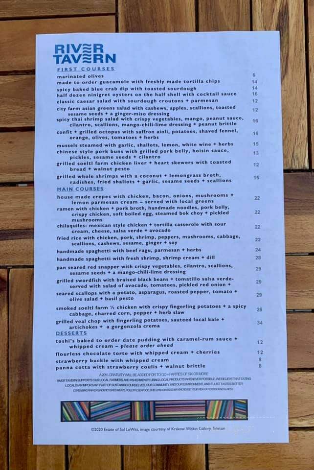 River Tavern - Chester, CT menu_pic