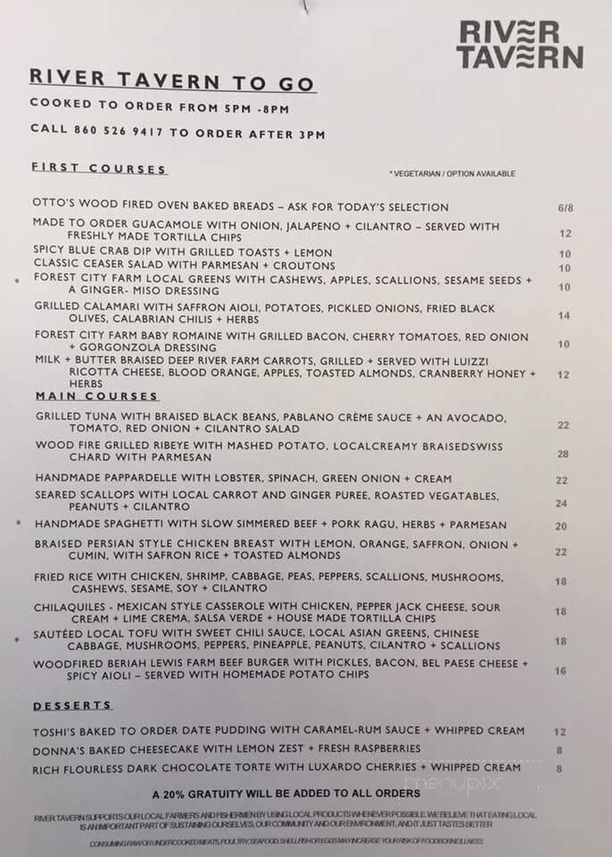 River Tavern - Chester, CT menu_pic