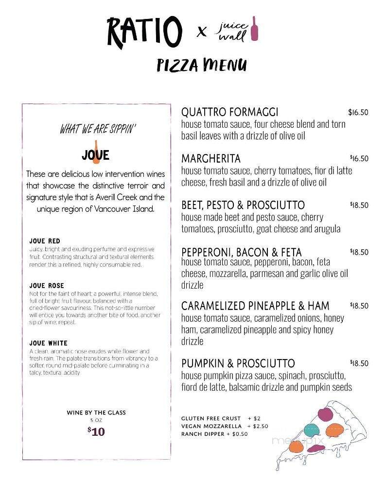 Ratio Coffee - Vernon, BC menu_pic