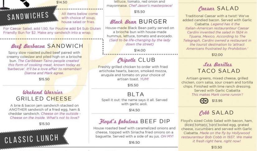 Floyd's Diner - Langford, BC menu_pic