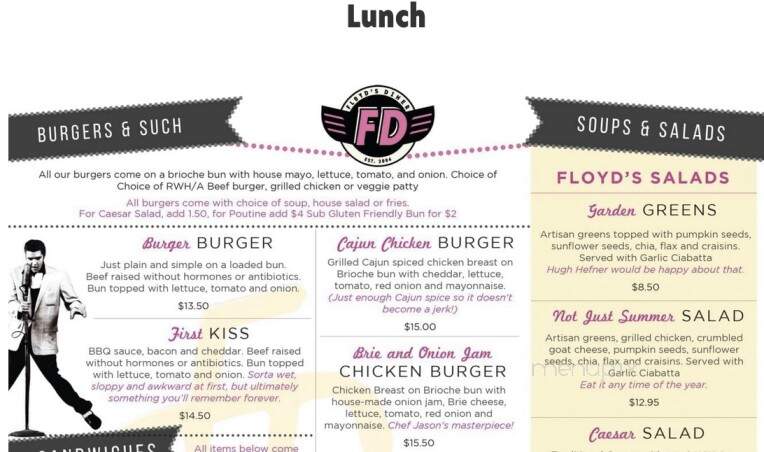 Floyd's Diner - Langford, BC menu_pic