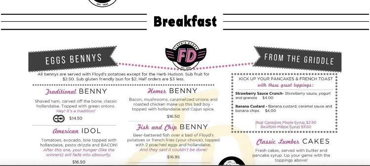 Floyd's Diner - Langford, BC menu_pic