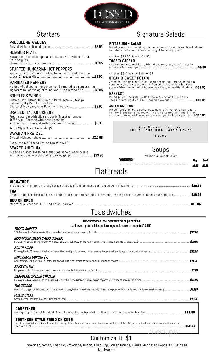 Toss'd - Hermitage, PA menu_pic