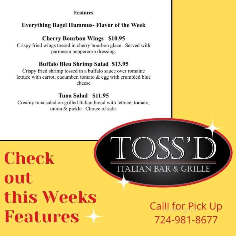 Toss'd - Hermitage, PA menu_pic