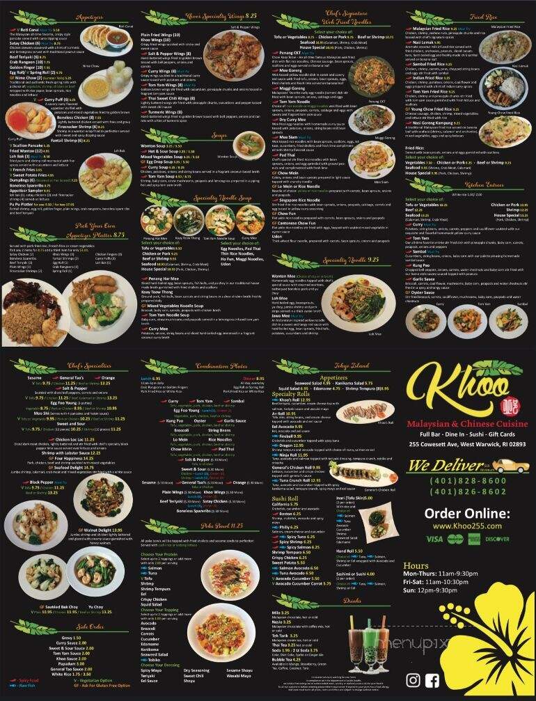 Khoo Restaurant - West Warwick, RI menu_pic