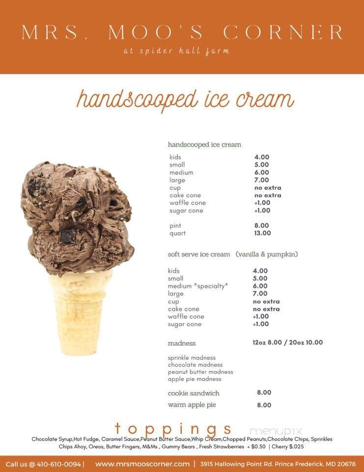 Mrs. Moo's Corner - Prince Frederick, MD menu_pic
