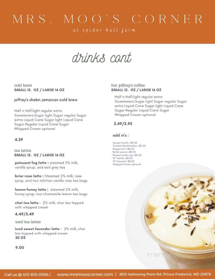 Mrs. Moo's Corner - Prince Frederick, MD menu_pic