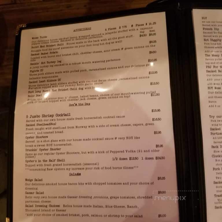 The Relic Smokehouse And Pub - Coeur d'Alene, ID menu_pic