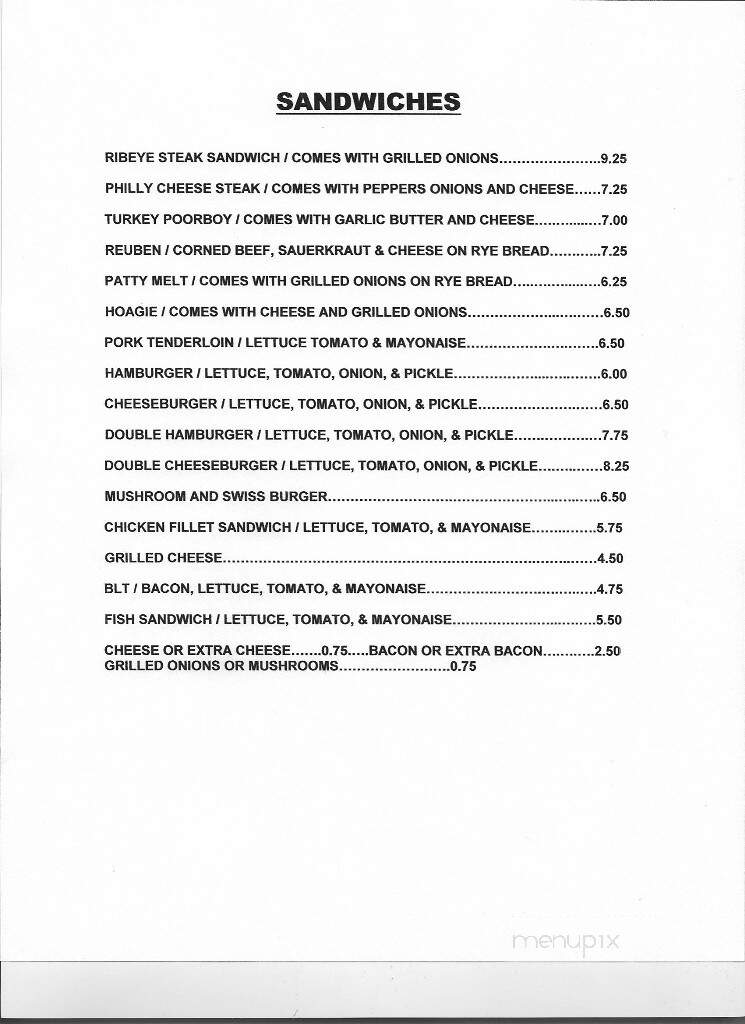 Bum's Tavern - Carbon Hill, IL menu_pic