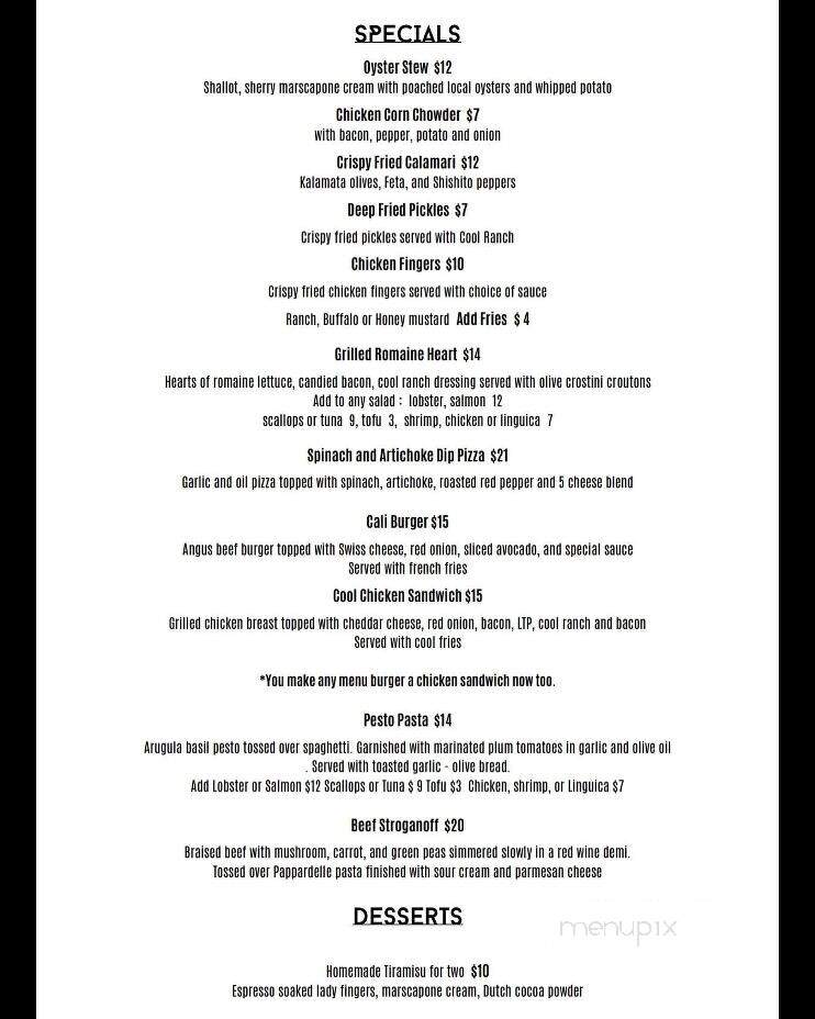 C Shore - Wellfleet, MA menu_pic