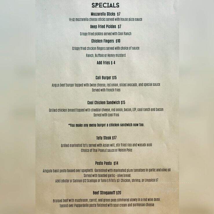 C Shore - Wellfleet, MA menu_pic