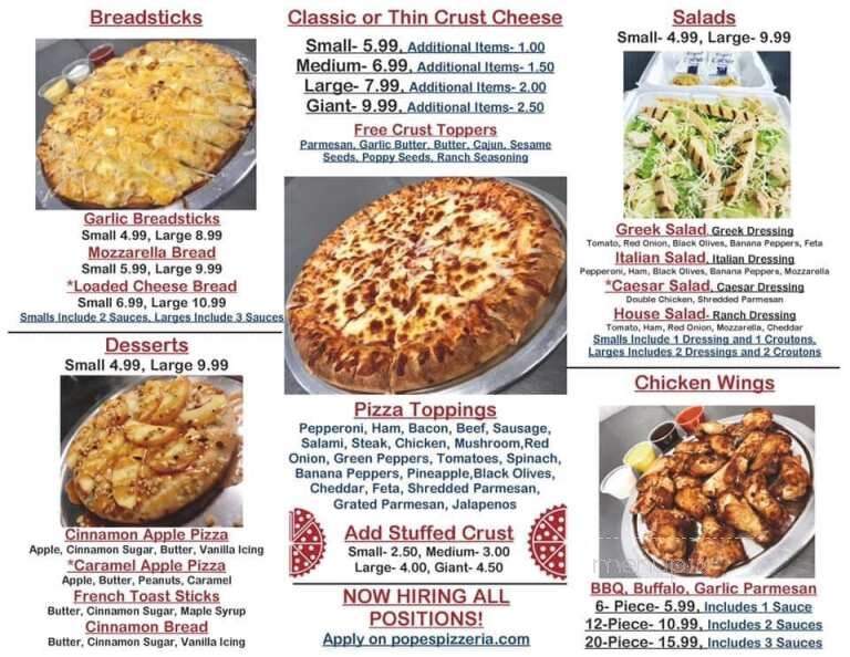 Pope's Pizzeria - Monroe, MI menu_pic