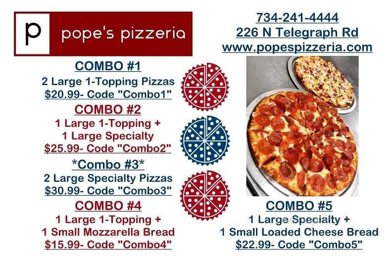 Pope's Pizzeria - Monroe, MI menu_pic