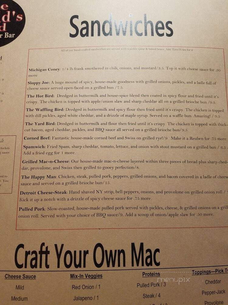 The World's End Craft Burger Bar - Roseville, MI menu_pic