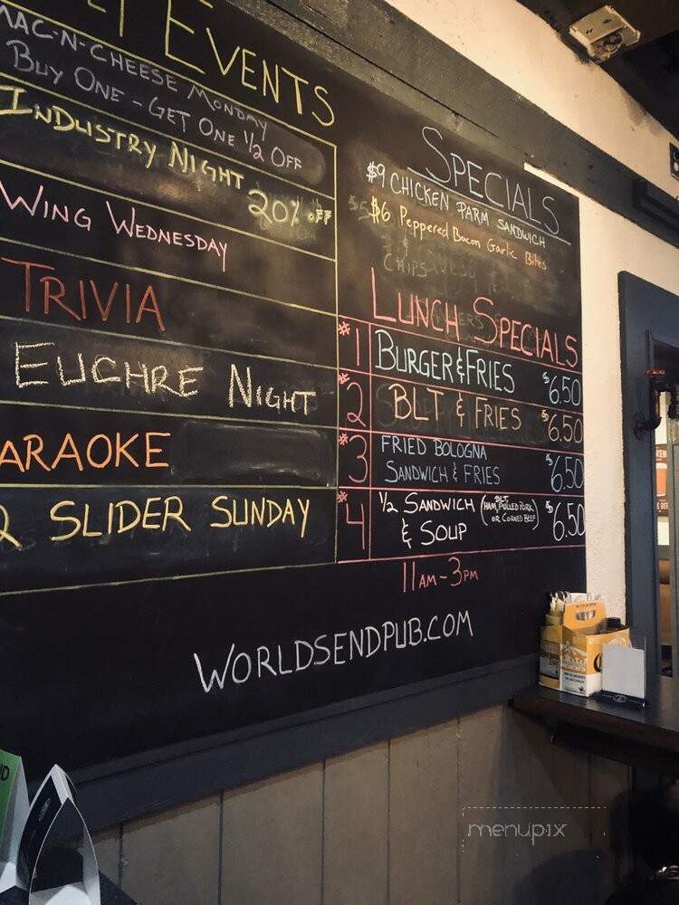 The World's End Craft Burger Bar - Roseville, MI menu_pic