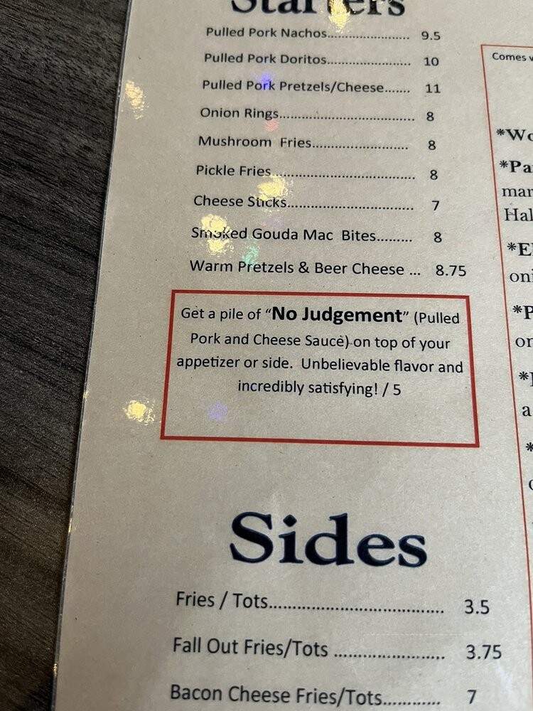 The World's End Craft Burger Bar - Roseville, MI menu_pic